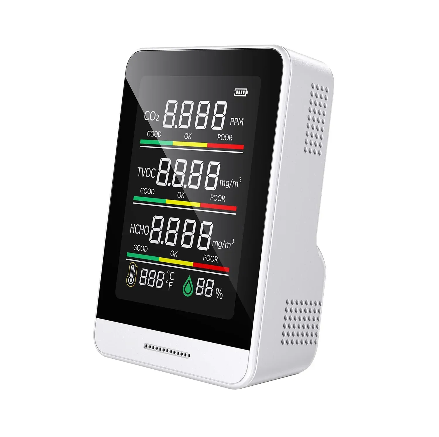 AK3 - Indoor Air Quality Monitor (CO2, TVOC, HCHO, Temperature, Humidity), Desktop